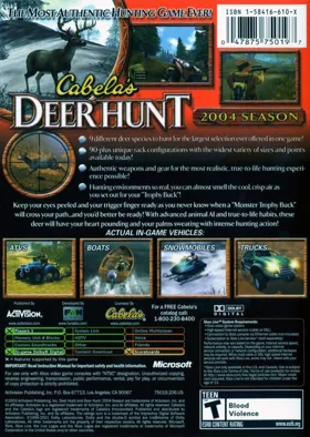 Cabelas Deer Hunt 2004 Season (USA) box cover back